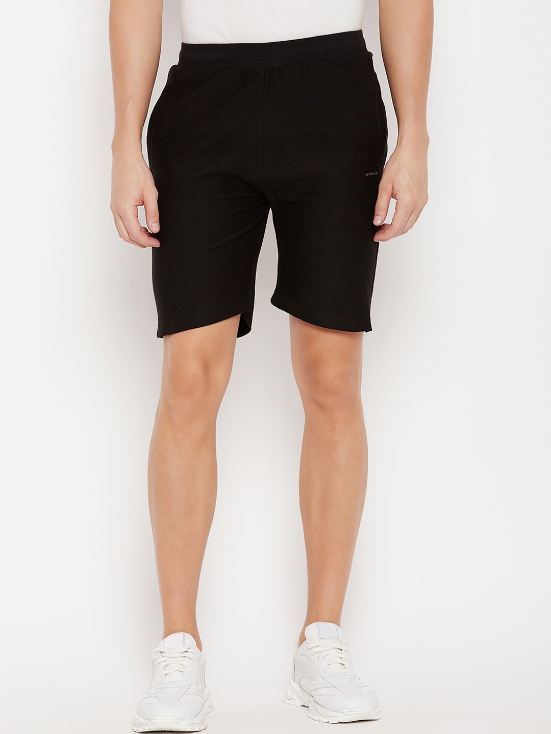 Okane Men Solid Sports Shorts, Black
