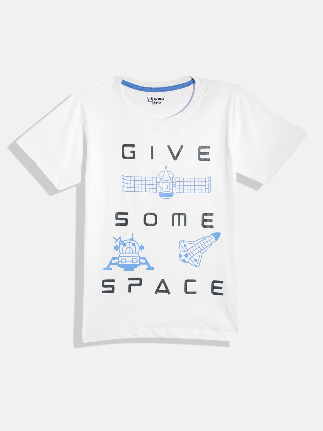 Eteenz Boys Typography Printed Premium Cotton T-shirt, White