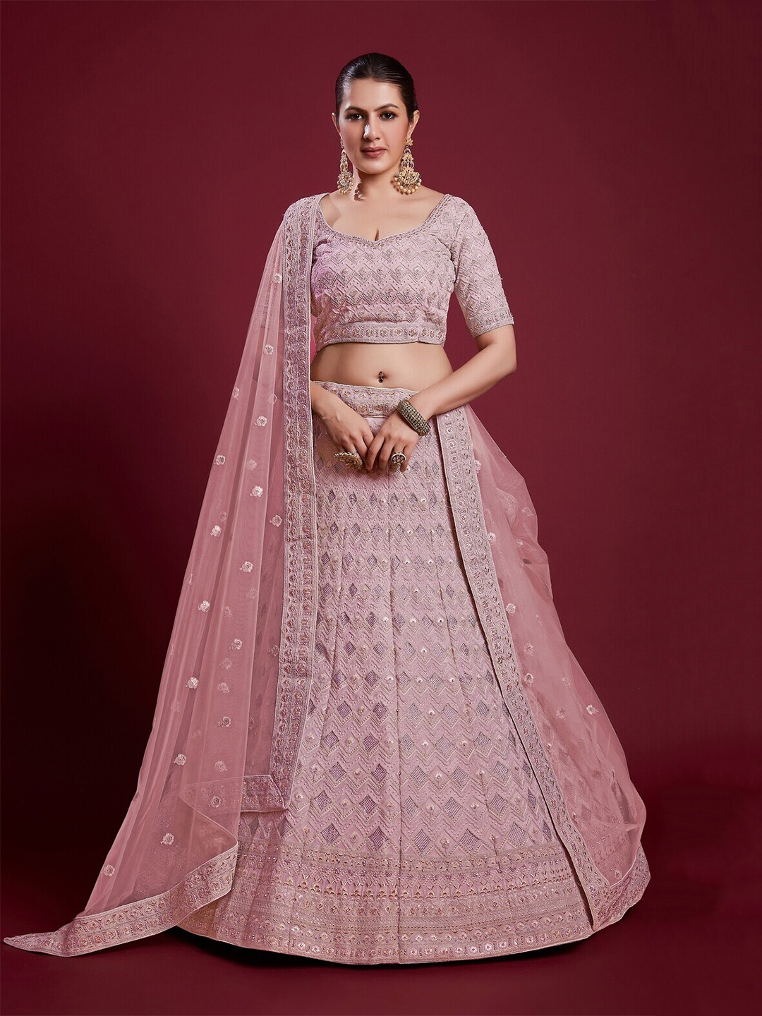 Readiprint Fashions Embroidered Semi-Stitched Lehenga & Unstitched Blouse With Dupatta, Pink
Readiprint Fashions Embroidered Semi-Stitched Lehenga & Unstitched Blouse With Dupatta, Pink