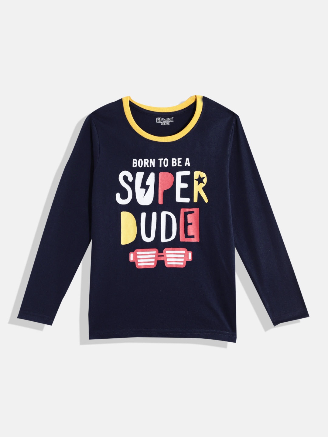Eteenz Boys Printed Premium Cotton T-shirt, Navy blue