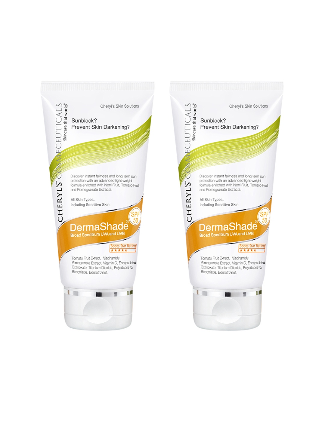 Cheryls Cosmeceuticals Set Of 2 DermaShade SPF 50 Sunscreen with Vitamin C - 50g Each, White
Cheryls Cosmeceuticals Set Of 2 DermaShade SPF 50 Sunscreen with Vitamin C - 50g Each, White