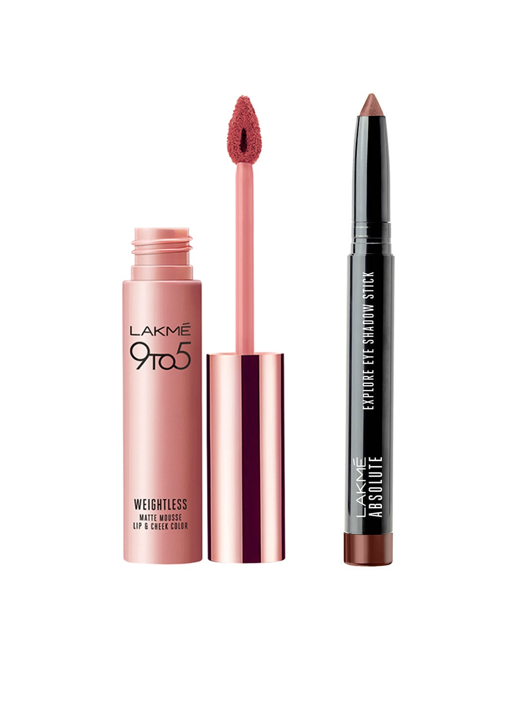 Lakme 9to5 Weightless Mousse Lipstick - Nude Cushion & Explore Eyeshadow Stick - Champagne
Lakme 9to5 Weightless Mousse Lipstick - Nude Cushion & Explore Eyeshadow Stick - Champagne