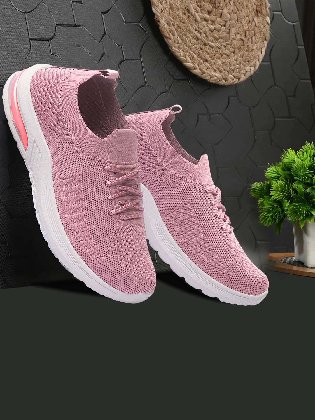TWIN TOES Women Woven Design Comfort Insole Lightweight Contrast Sole Sneakers, Pink
TWIN TOES Women Woven Design Comfort Insole Lightweight Contrast Sole Sneakers, Pink