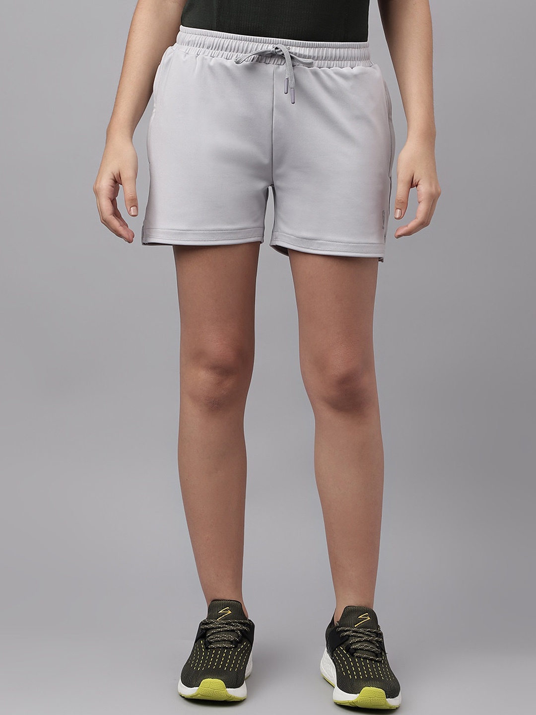 UNPAR Women Mid-Rise Sports Shorts, Grey