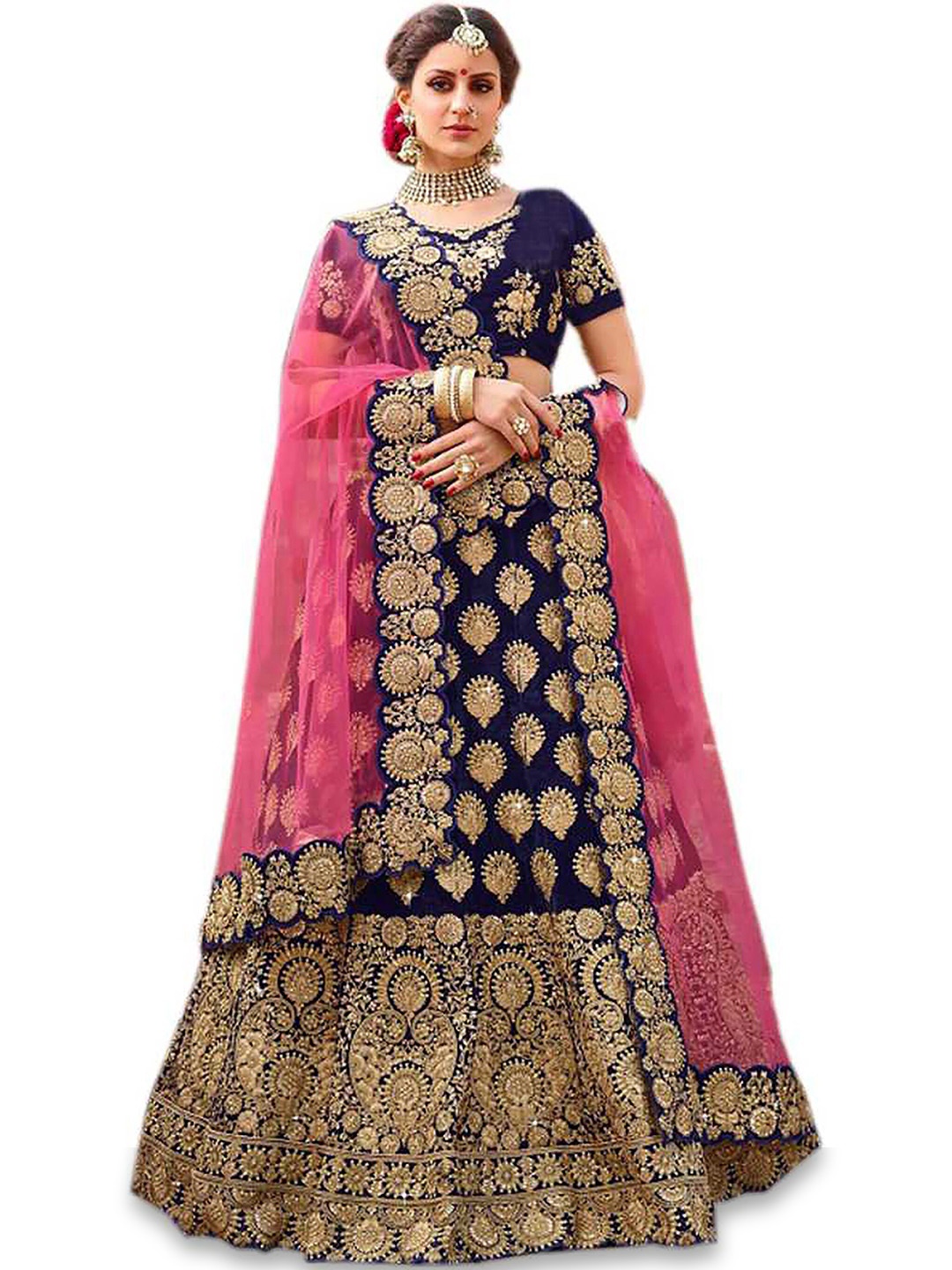 Kedar Fab Embroidered Thread Work Semi-Stitched Lehenga & Unstitched Blouse With Dupatta, Navy blue
Kedar Fab Embroidered Thread Work Semi-Stitched Lehenga & Unstitched Blouse With Dupatta, Navy blue