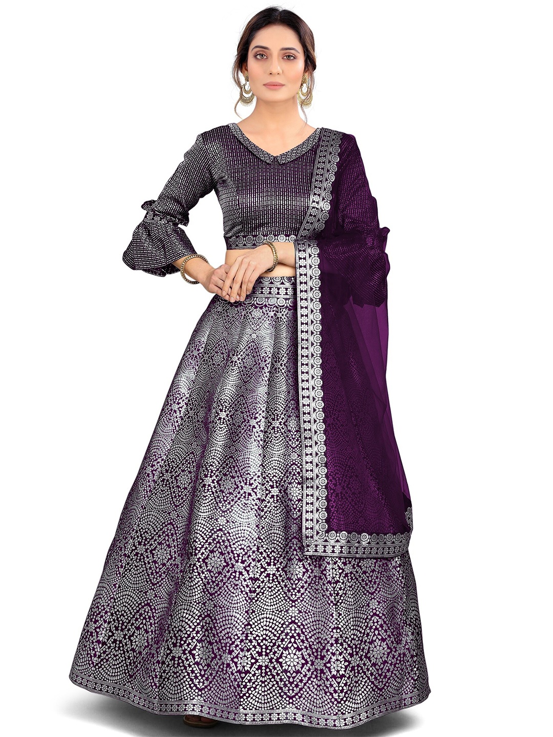 Kedar Fab Woven Design Semi-Stitched Lehenga & Unstitched Blouse With Dupatta, Purple
Kedar Fab Woven Design Semi-Stitched Lehenga & Unstitched Blouse With Dupatta, Purple