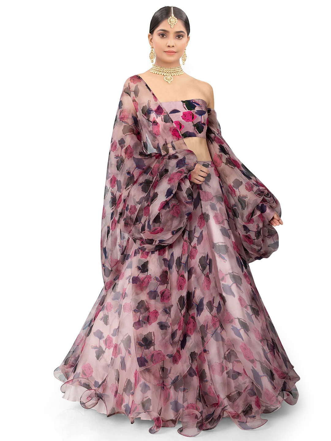 Kedar Fab Printed Off-Shoulder Semi-Stitched Lehenga & Unstitched Blouse With Dupatta, Pink
Kedar Fab Printed Off-Shoulder Semi-Stitched Lehenga & Unstitched Blouse With Dupatta, Pink