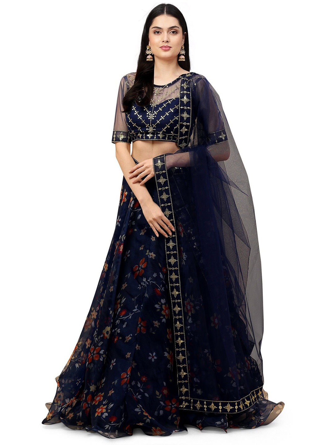 Kedar Fab Sequinned Embroidered Semi-Stitched Lehenga & Unstitched Blouse With Dupatta, Navy blue
Kedar Fab Sequinned Embroidered Semi-Stitched Lehenga & Unstitched Blouse With Dupatta, Navy blue