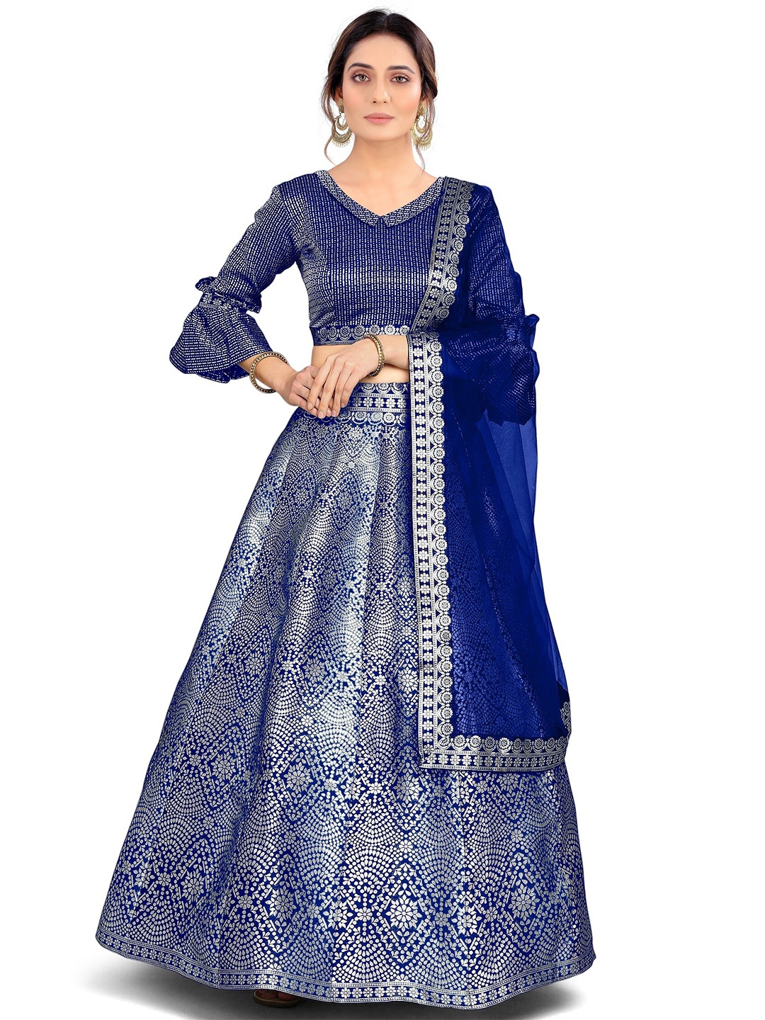 Kedar Fab Woven Design Semi-Stitched Lehenga & Unstitched Blouse With Dupatta, Blue
Kedar Fab Woven Design Semi-Stitched Lehenga & Unstitched Blouse With Dupatta, Blue