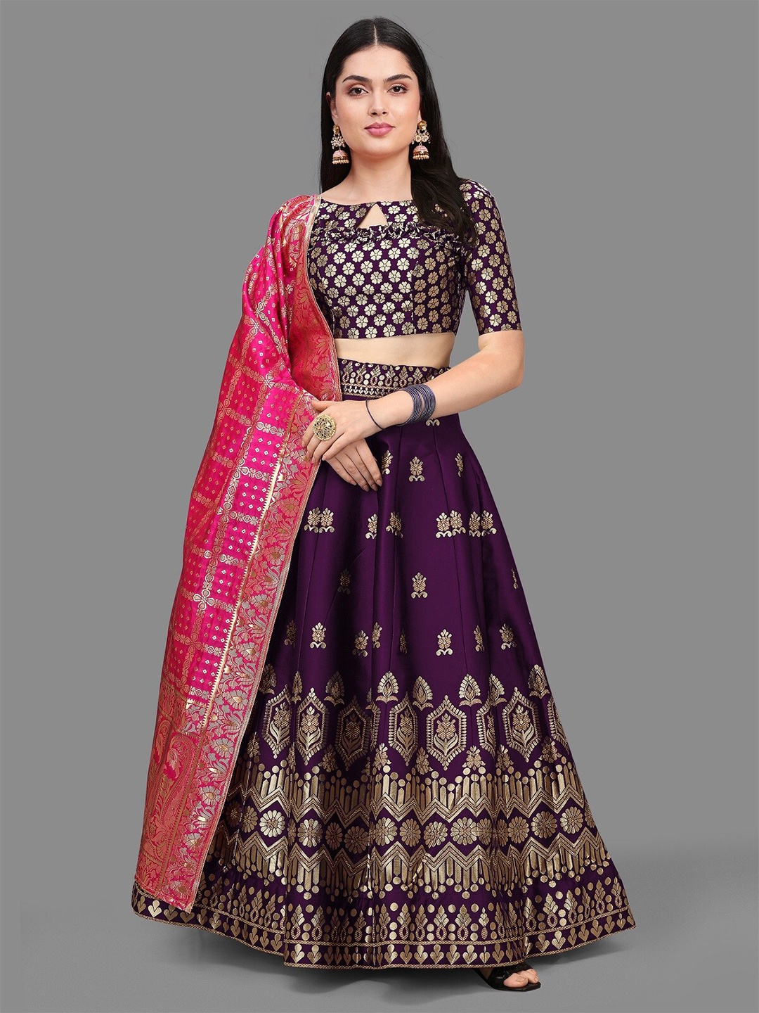 Kedar Fab Woven Design Semi-Stitched Lehenga & Unstitched Blouse With Dupatta, Purple
Kedar Fab Woven Design Semi-Stitched Lehenga & Unstitched Blouse With Dupatta, Purple