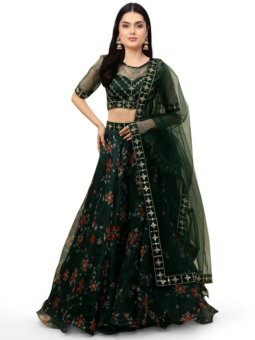 Kedar Fab Floral Printed Semi-Stitched Lehenga & Unstitched Blouse With Dupatta, Green
Kedar Fab Floral Printed Semi-Stitched Lehenga & Unstitched Blouse With Dupatta, Green