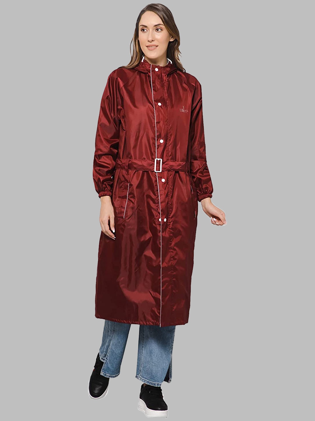 THE CLOWNFISH Drizzle Diva Waterproof Reversible Double Layer Hoodie Rain Jacket, Maroon
THE CLOWNFISH Drizzle Diva Waterproof Reversible Double Layer Hoodie Rain Jacket, Maroon