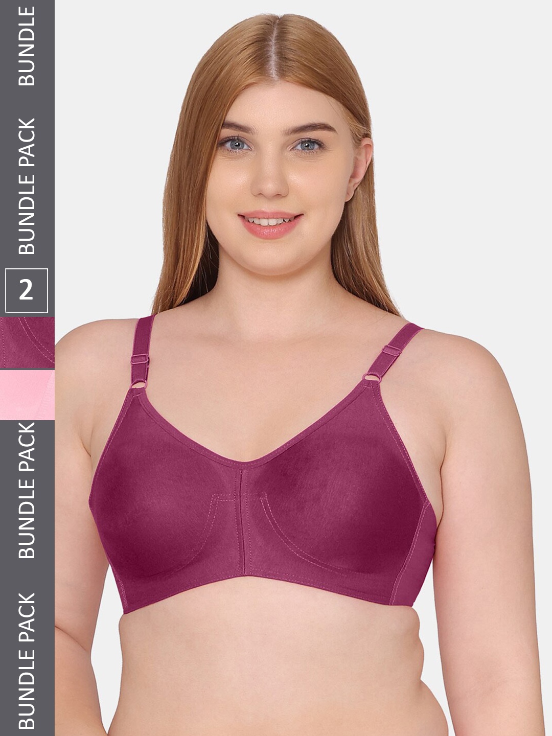 Souminie Pack Of 2 Non Padded Seamless Non Wired Cotton Full Coverage Bra With Rash Free, Purple
Souminie Pack Of 2 Non Padded Seamless Non Wired Cotton Full Coverage Bra With Rash Free, Purple
