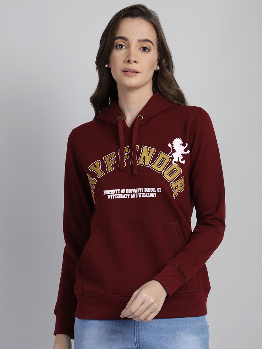 Free Authority Harry Potter Printed Cotton Sweatshirt, Maroon