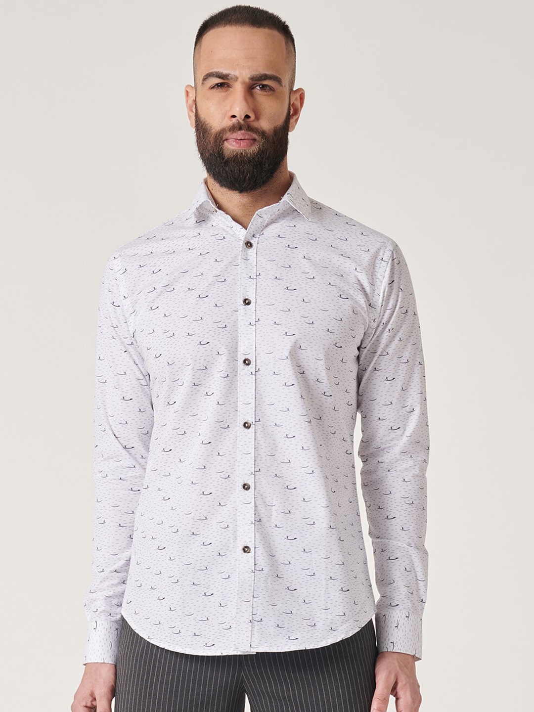 MR BUTTON Spread Collar Long Sleeves Slim Fit Printed Casual Cotton Shirt, White
MR BUTTON Spread Collar Long Sleeves Slim Fit Printed Casual Cotton Shirt, White