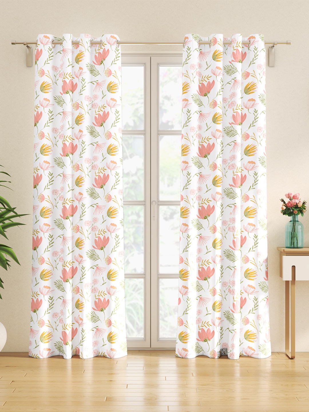 Home Centre Saddle Peach-Coloured & White 2 Pieces Floral Semi-Blackout Door Curtains
Home Centre Saddle Peach-Coloured & White 2 Pieces Floral Semi-Blackout Door Curtains