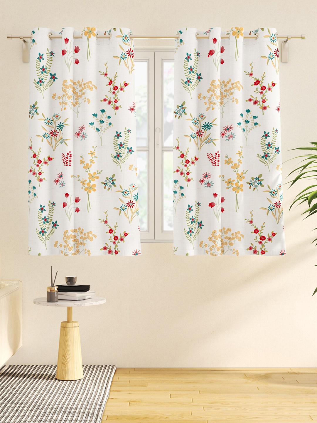Home Centre Saddle White & Red 2 Pieces Floral Printed Semi-Blackout Window Curtains
Home Centre Saddle White & Red 2 Pieces Floral Printed Semi-Blackout Window Curtains
