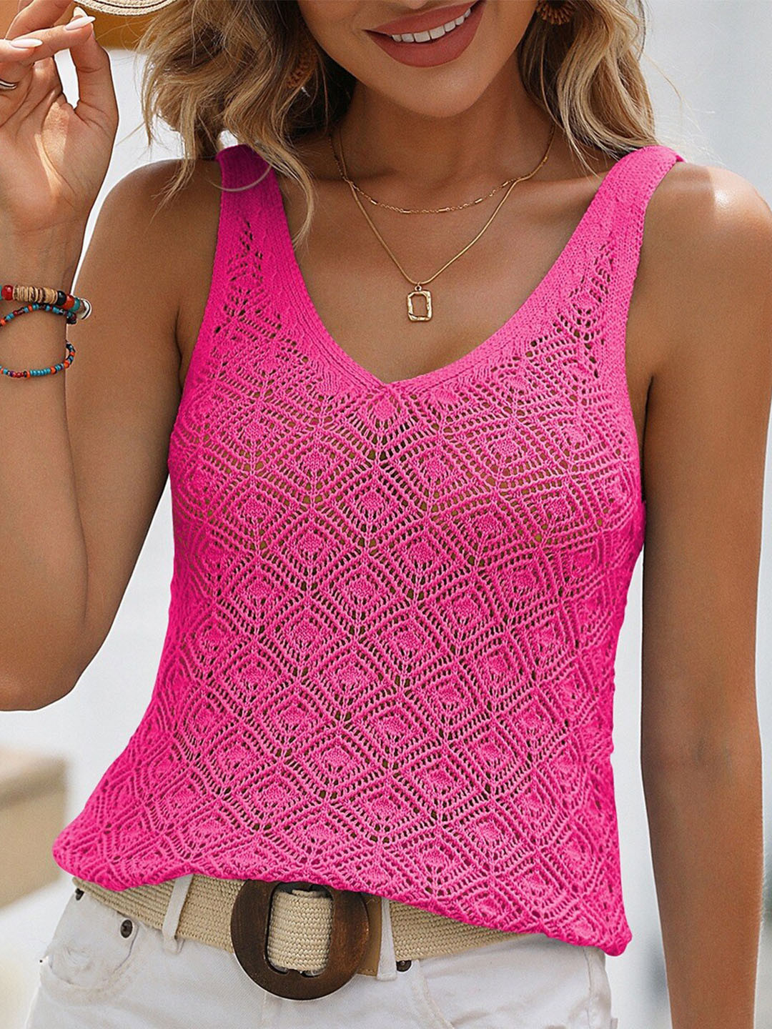 StyleCast Pink Self Design V-Neck Sleeveless Top
StyleCast Pink Self Design V-Neck Sleeveless Top