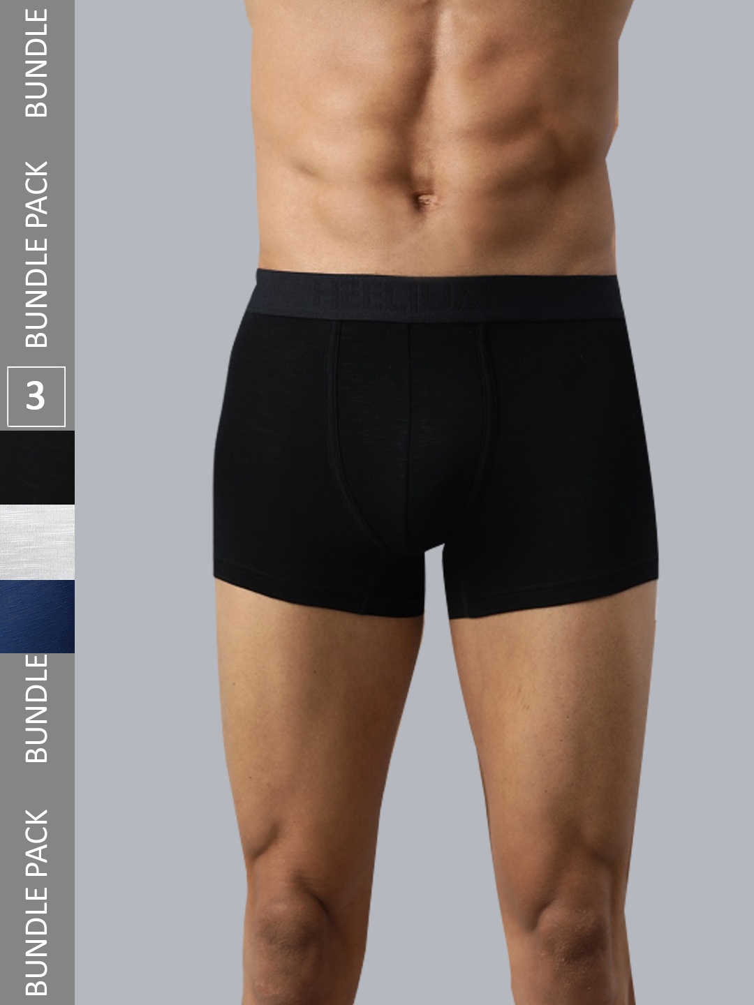 Heelium Men Pack of 3 Bamboo Super Soft & Odour Free Comfort Fit Trunk, Black
Heelium Men Pack of 3 Bamboo Super Soft & Odour Free Comfort Fit Trunk, Black