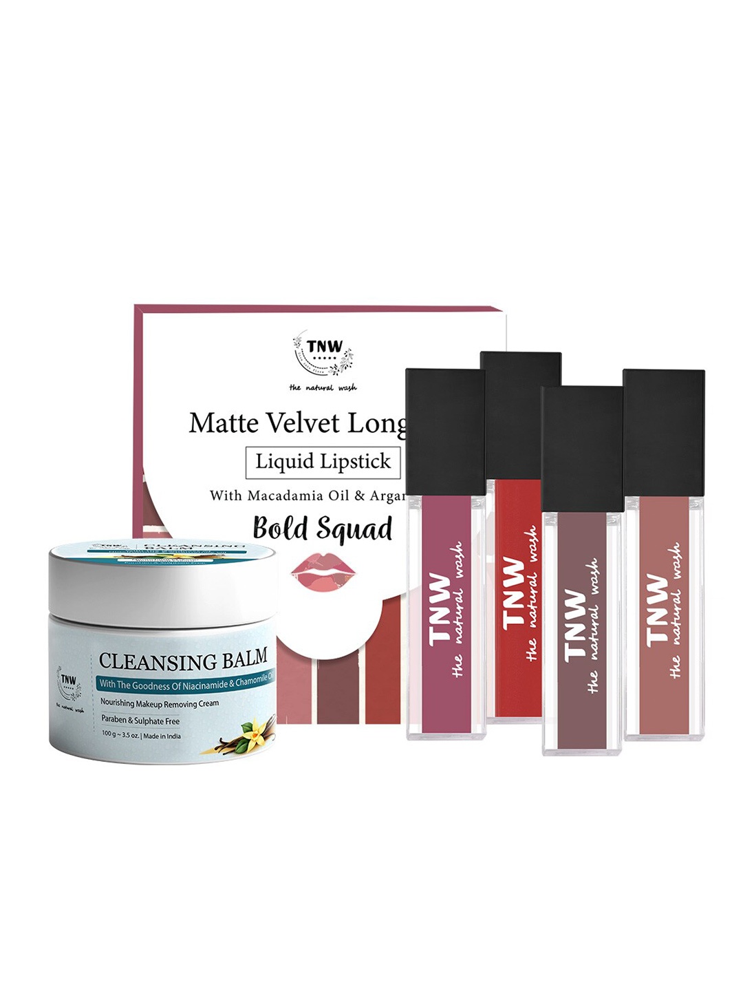 TNW the natural wash Set of Bold Squad Matte Velvet Liquid Lipstick & Cleansing Balm, Coral
TNW the natural wash Set of Bold Squad Matte Velvet Liquid Lipstick & Cleansing Balm, Coral