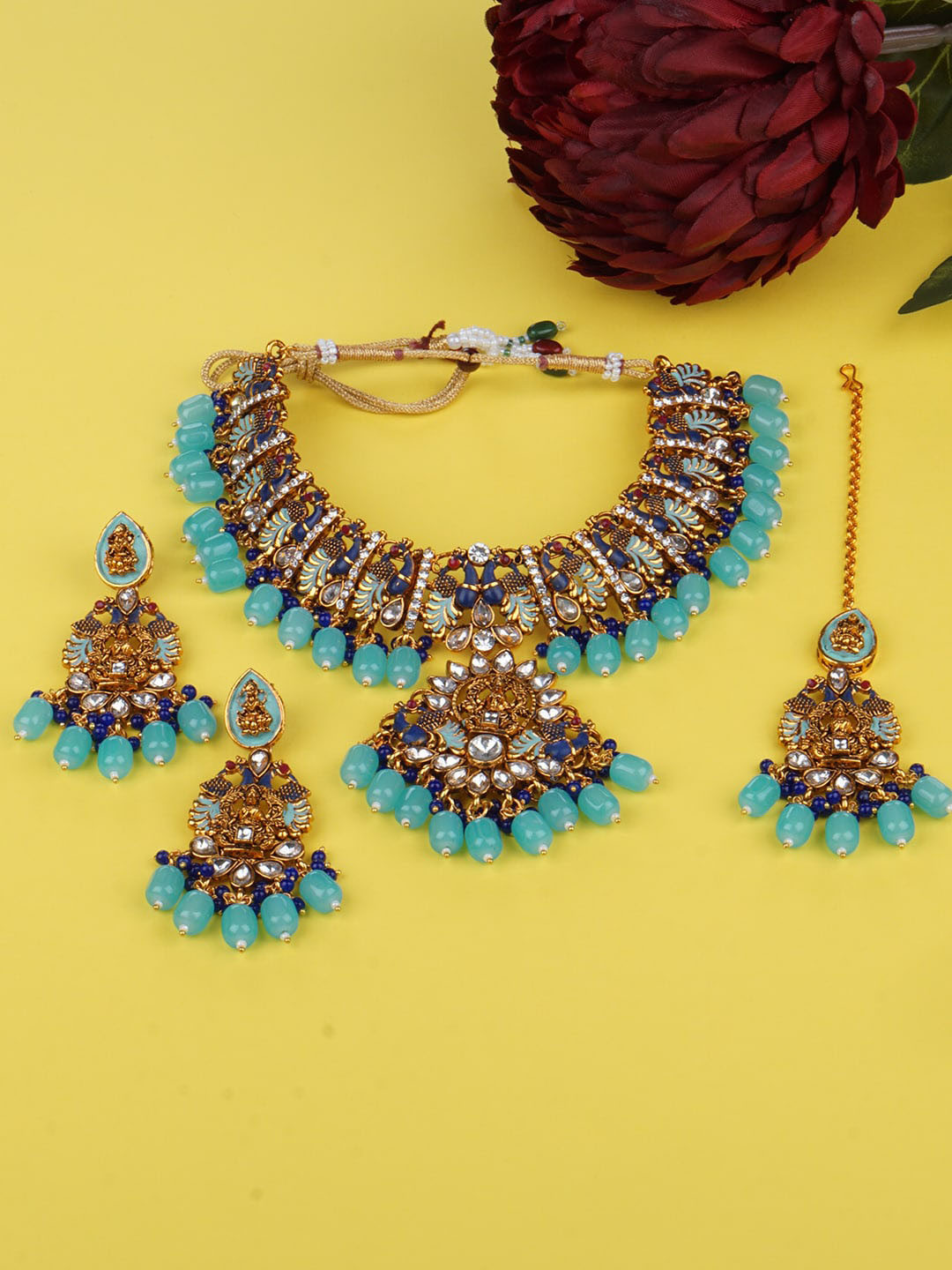 Matushri Art Gold-Plated Kundan Choker Necklace Set
Matushri Art Gold-Plated Kundan Choker Necklace Set