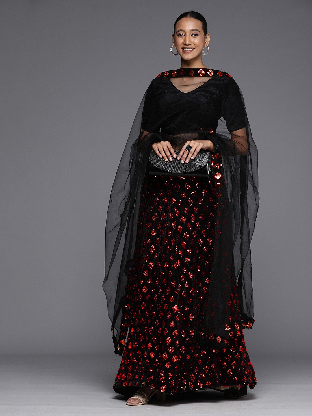 MANVAA Embellished Sequinned Semi-Stitched Lehenga & Unstitched Blouse With Dupatta, Red
MANVAA Embellished Sequinned Semi-Stitched Lehenga & Unstitched Blouse With Dupatta, Red