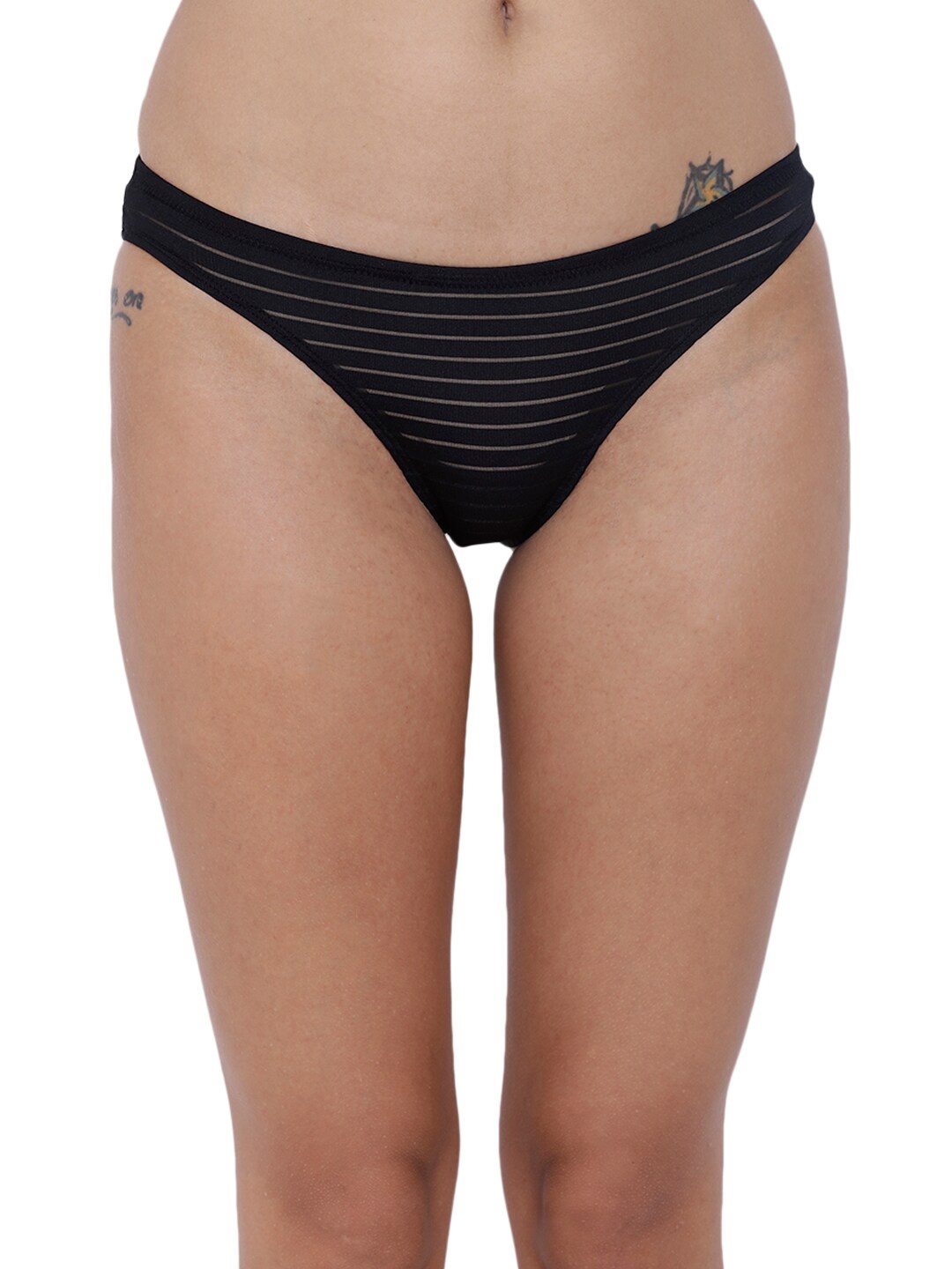 BASIICS by La Intimo Women Low-Rise Striped Anti-bacterial Bikini Briefs BCPBR02, Black
BASIICS by La Intimo Women Low-Rise Striped Anti-bacterial Bikini Briefs BCPBR02, Black