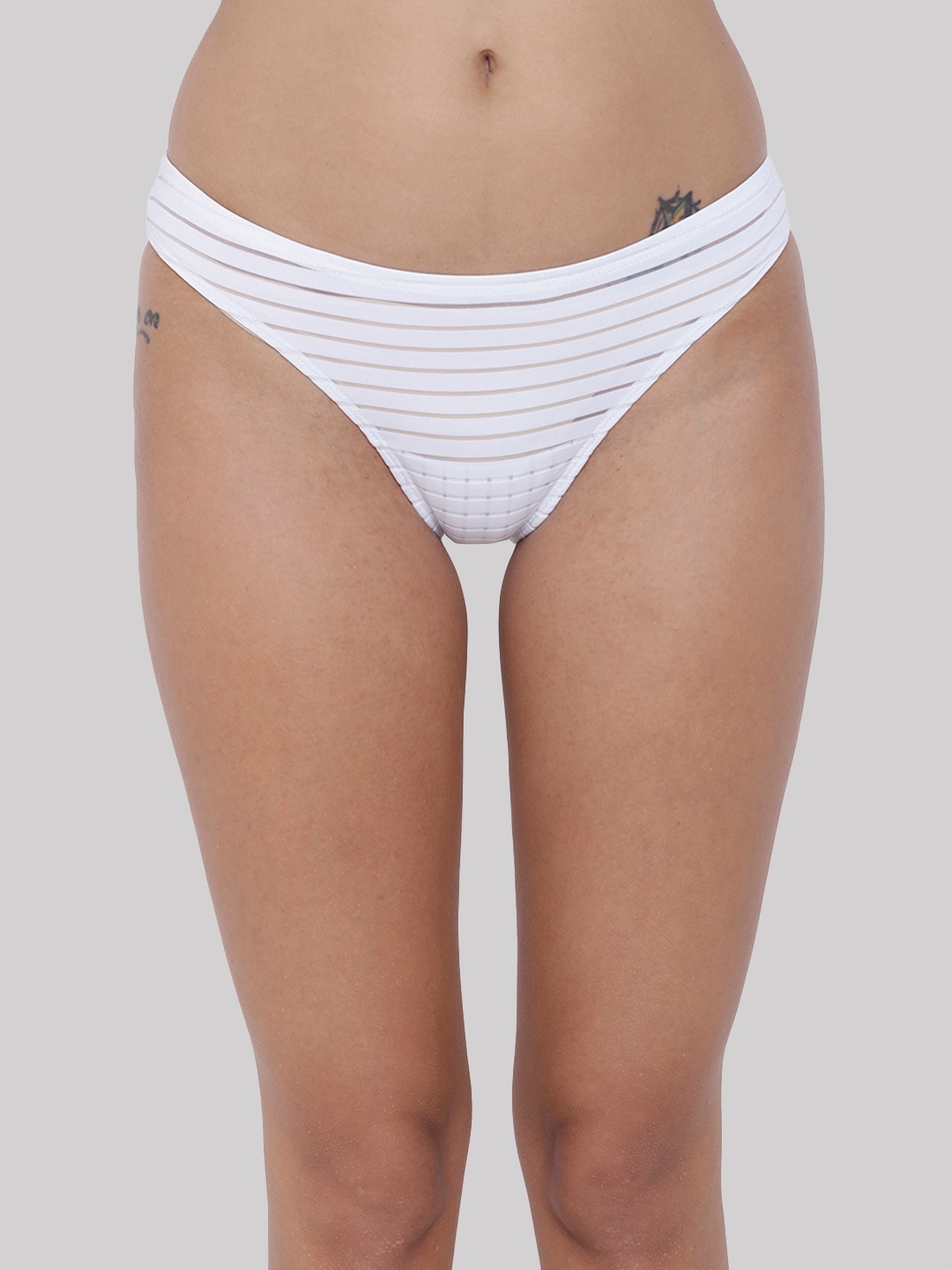 BASIICS by La Intimo Women Striped Mid-Rise Anti Microbial Bikini Briefs BCPBR02, White
BASIICS by La Intimo Women Striped Mid-Rise Anti Microbial Bikini Briefs BCPBR02, White