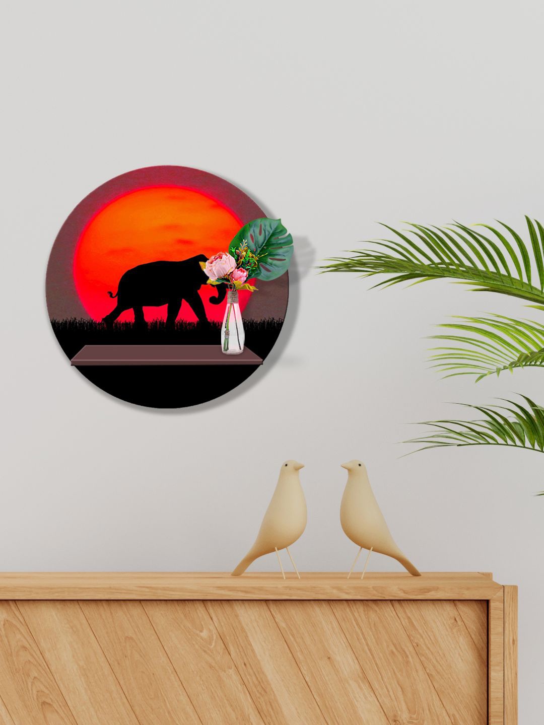 999Store Black & Red Elephant African Sunset MDF Basic Wall Shelf For Storage Wallet Stand
999Store Black & Red Elephant African Sunset MDF Basic Wall Shelf For Storage Wallet Stand