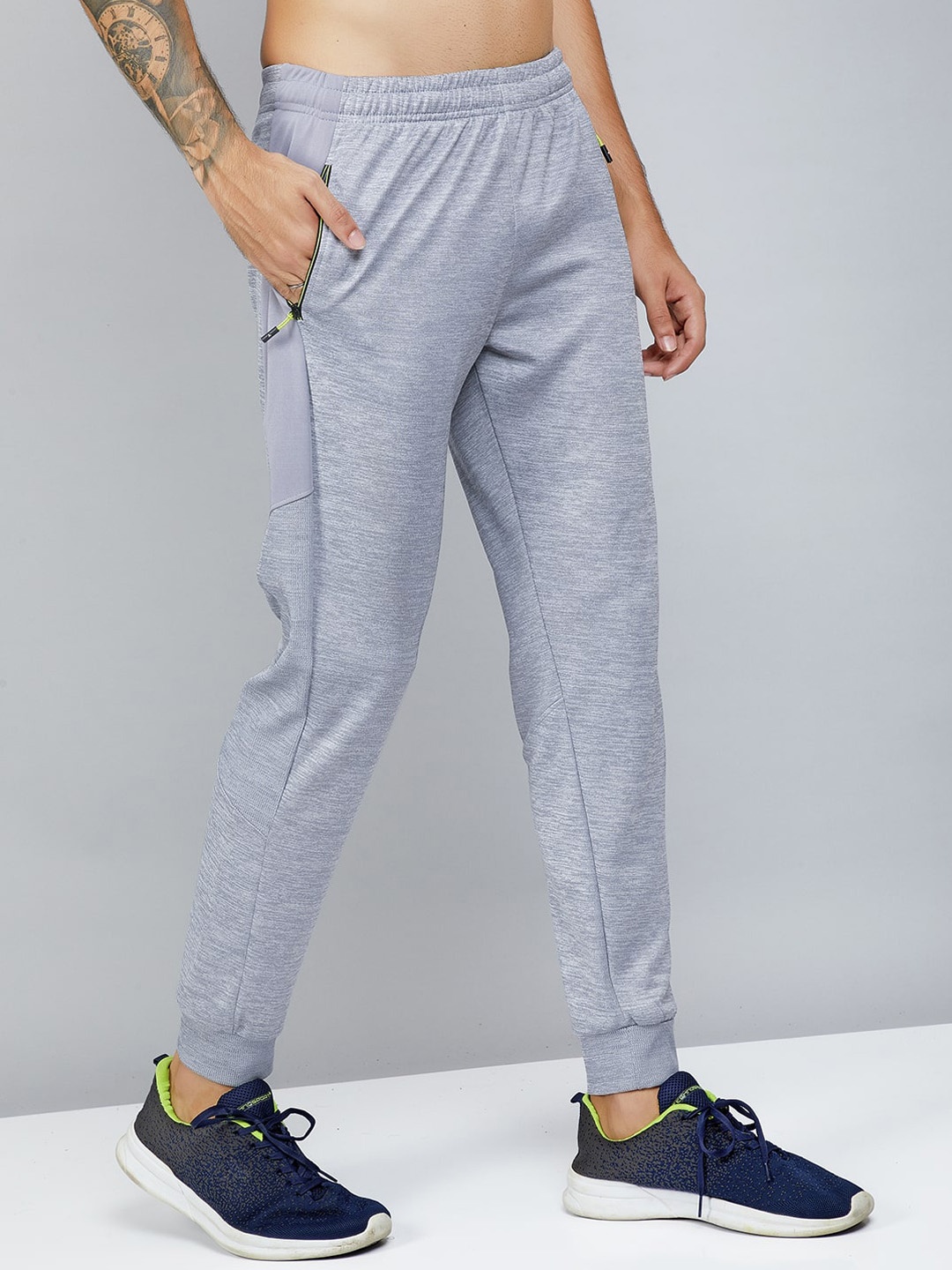 Technosport Men Slim-Fit Anti-Microbial Joggers, Grey