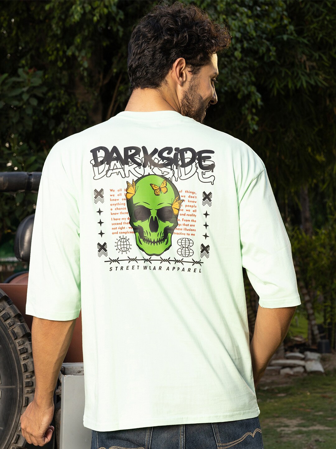 Gavin Paris Typography Printed Oversized Fit Drop-Shoulder Sleeves T-shirt, Sea green
Gavin Paris Typography Printed Oversized Fit Drop-Shoulder Sleeves T-shirt, Sea green