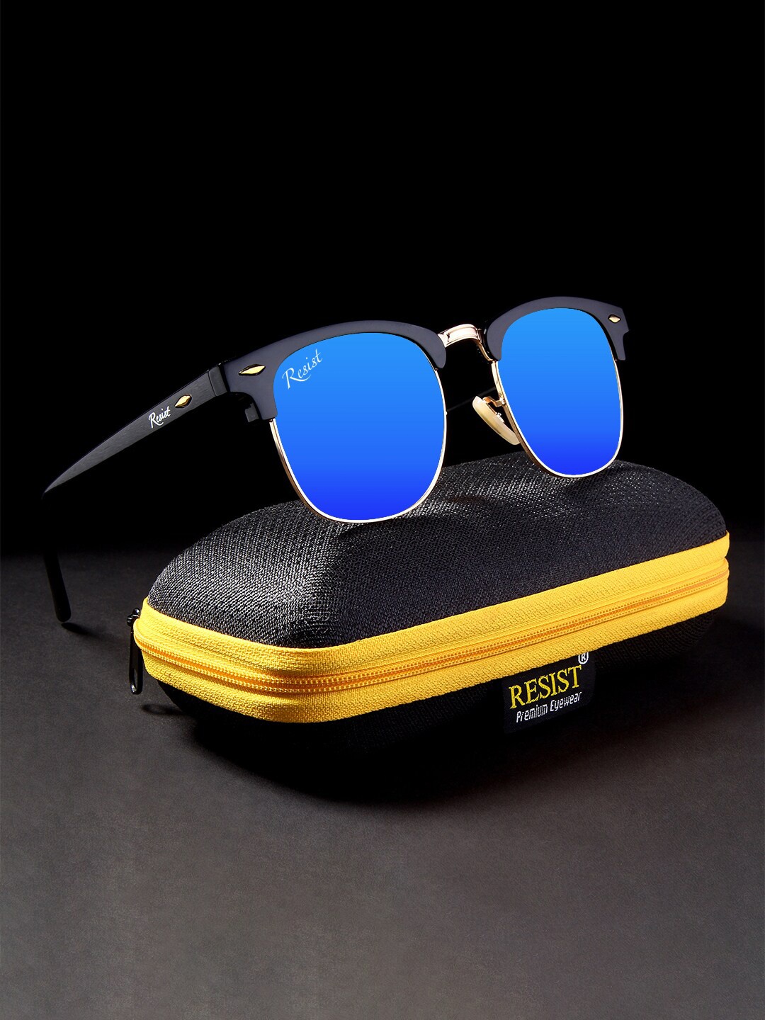 RESIST EYEWEAR Full Rim Browline Sunglasses with UV Protected Lens ROCHGOLDBLUEREVO, Blue
RESIST EYEWEAR Full Rim Browline Sunglasses with UV Protected Lens ROCHGOLDBLUEREVO, Blue