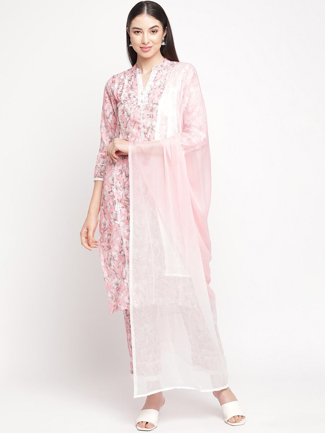 Be Indi Women Floral Printed Straight Cotton Linen Kurta Set with Trouser & Dupatta, Pink
Be Indi Women Floral Printed Straight Cotton Linen Kurta Set with Trouser & Dupatta, Pink