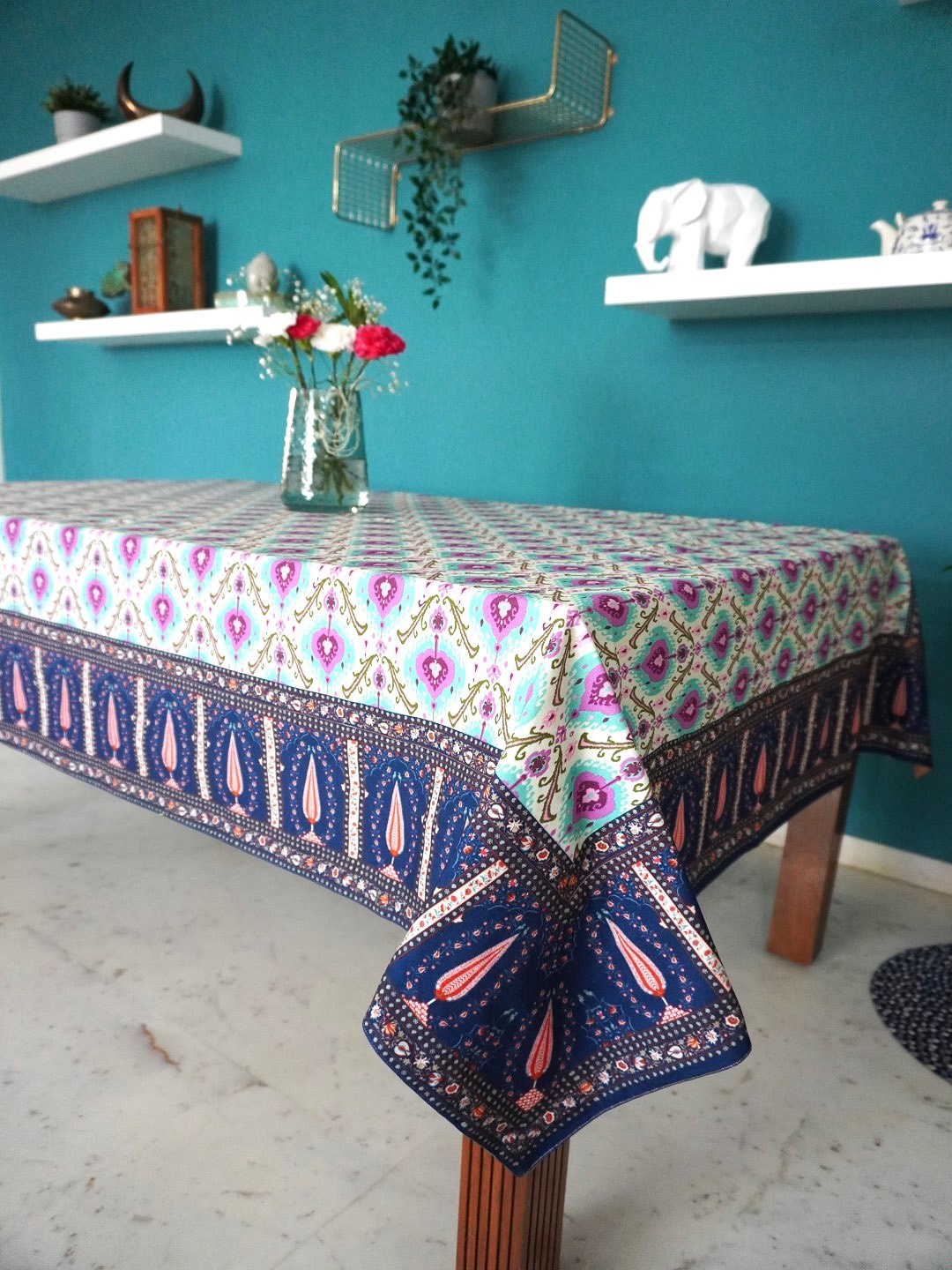 TARA- Sparkling Homes White & Purple Digital Printed Pure Cotton 6 Seater Table Cover
TARA- Sparkling Homes White & Purple Digital Printed Pure Cotton 6 Seater Table Cover