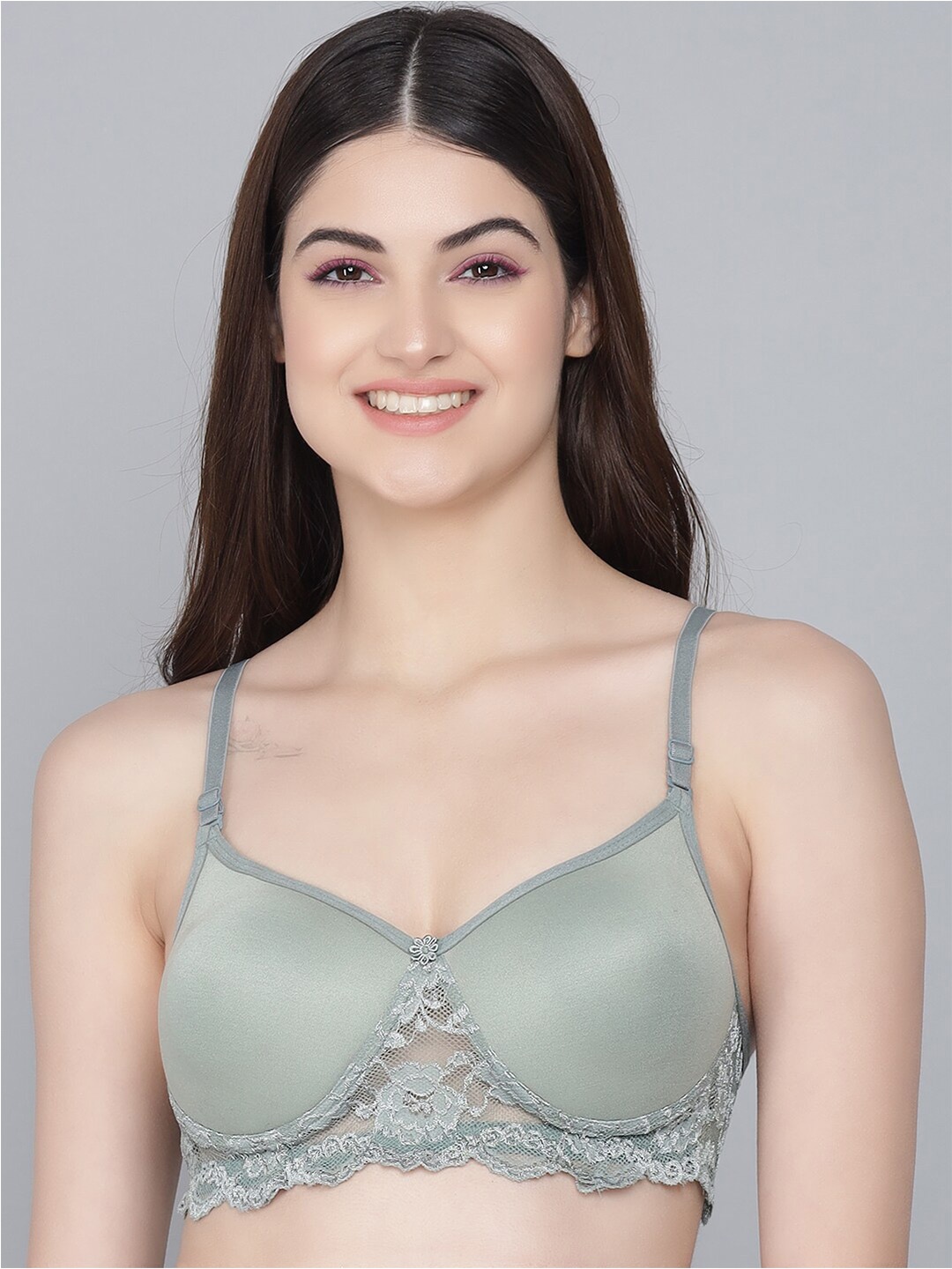 Imsa Moda Non-Wired Lightly Padded All Day Comfort Seamless Lace Inserted Everyday Bra, Green
Imsa Moda Non-Wired Lightly Padded All Day Comfort Seamless Lace Inserted Everyday Bra, Green