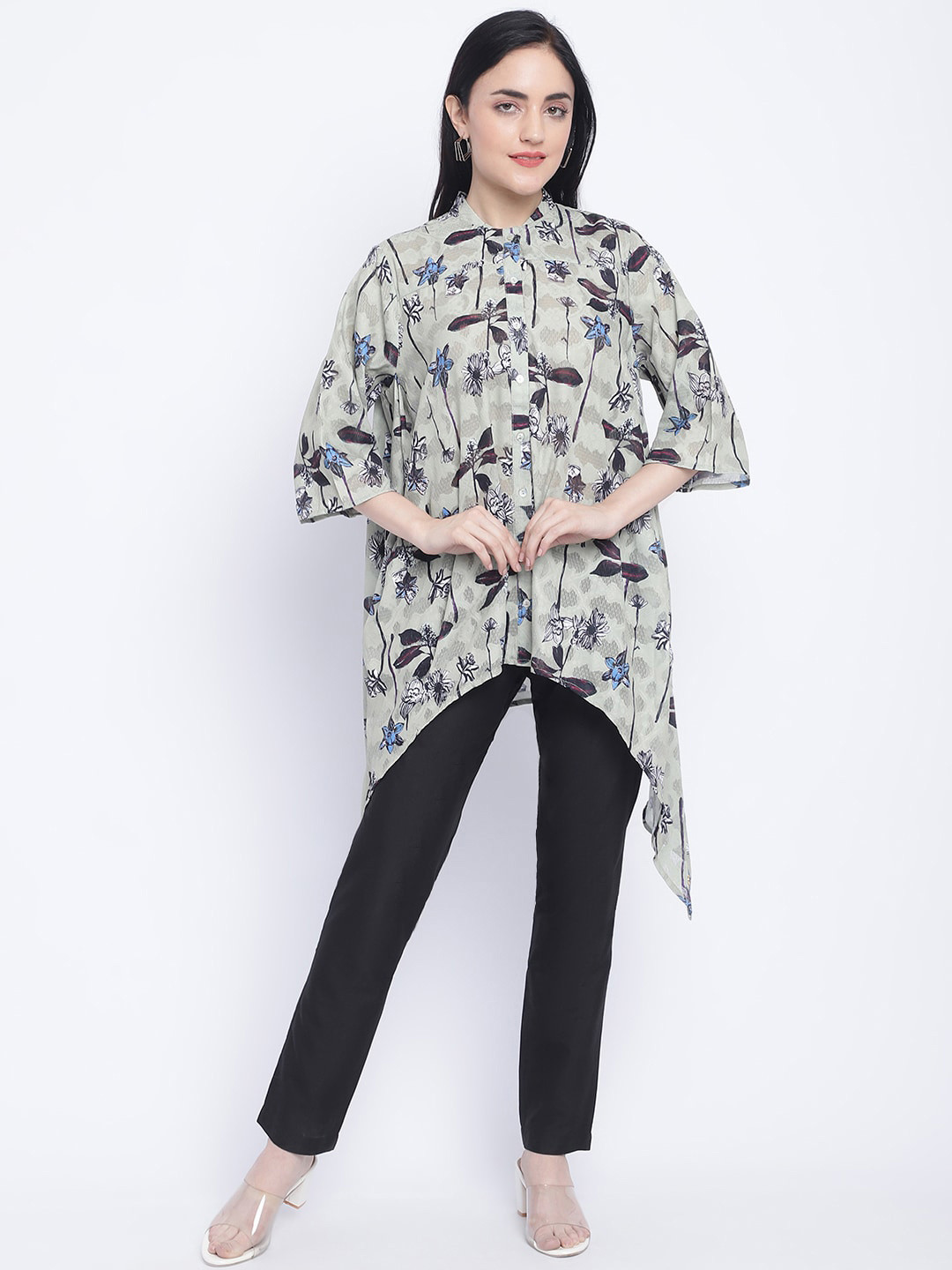 CHIQUE Floral Printed Casual Shirt, Olive 
CHIQUE Floral Printed Casual Shirt, Olive