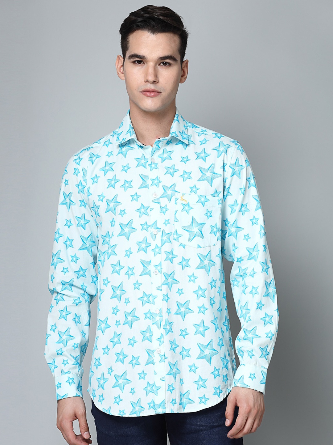 VALBONE Spread Collar Long Sleeves Comfort Conversational Printed Casual Cotton Shirt, Blue
VALBONE Spread Collar Long Sleeves Comfort Conversational Printed Casual Cotton Shirt, Blue