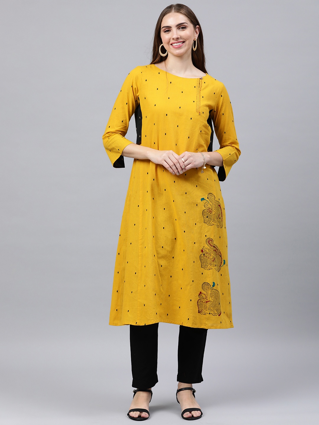 araaliya Ethnic Motifs Embroidered Keyhole Neck Thread Work Dobby Pure Cotton Kurta, Mustard
araaliya Ethnic Motifs Embroidered Keyhole Neck Thread Work Dobby Pure Cotton Kurta, Mustard