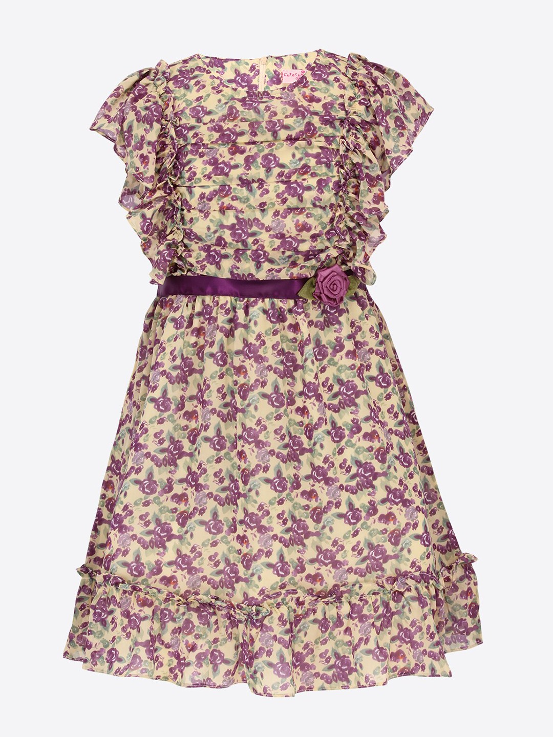 CUTECUMBER Girls Floral Printed Flutter Sleeves Applique Casual Fit & Flare Dress, Yellow
CUTECUMBER Girls Floral Printed Flutter Sleeves Applique Casual Fit & Flare Dress, Yellow