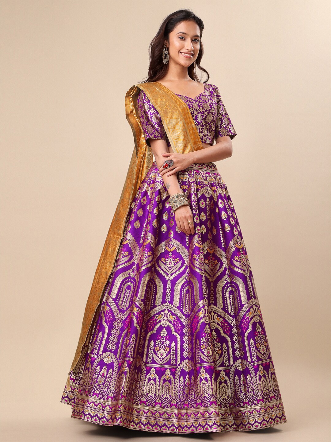 PURVAJA Woven Design Ready to Wear Lehenga & Unstitched Blouse With Dupatta, Magenta
PURVAJA Woven Design Ready to Wear Lehenga & Unstitched Blouse With Dupatta, Magenta