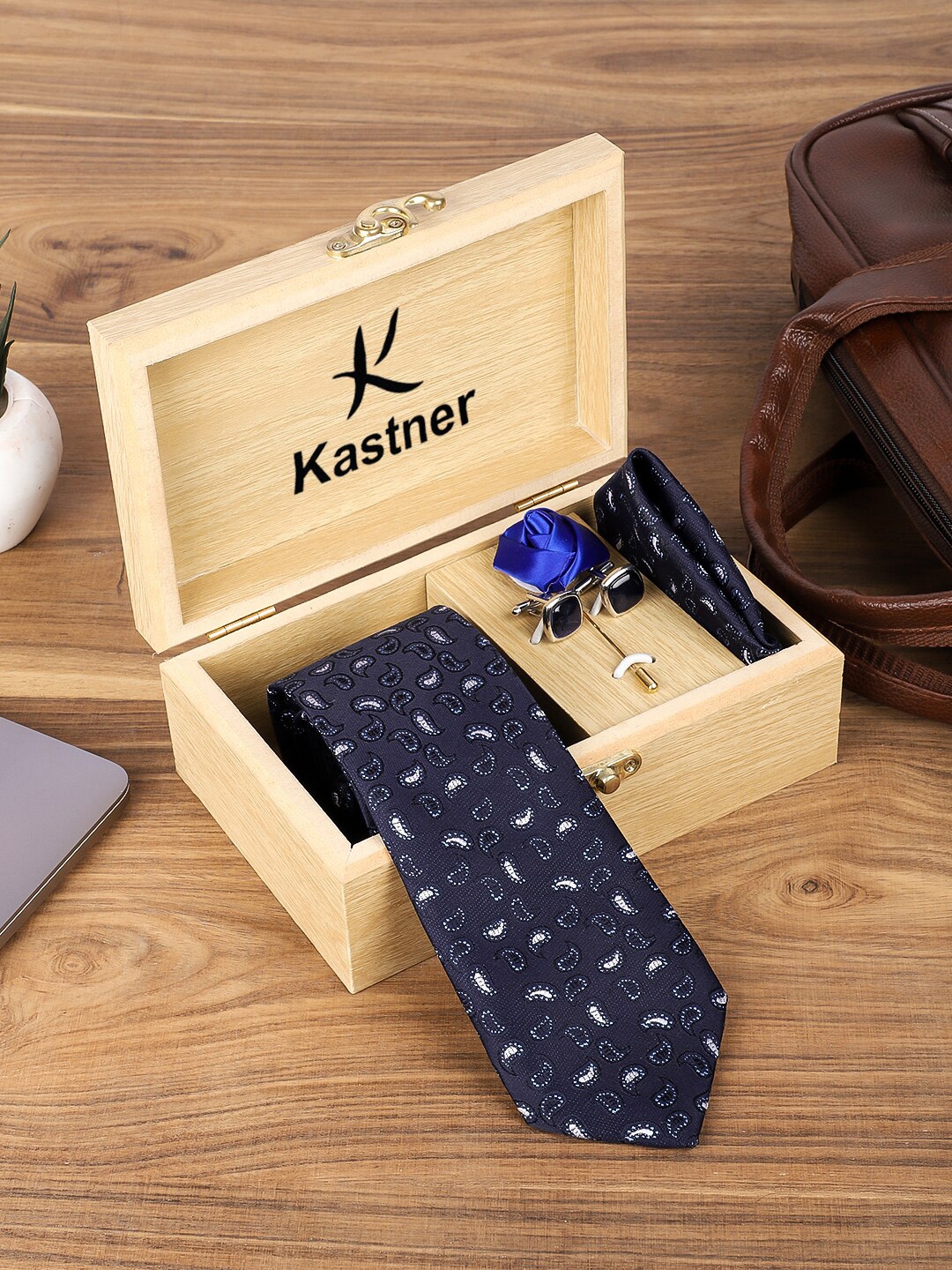 Kastner Men Set Of 4 Accessory Gift Set, Navy blue
