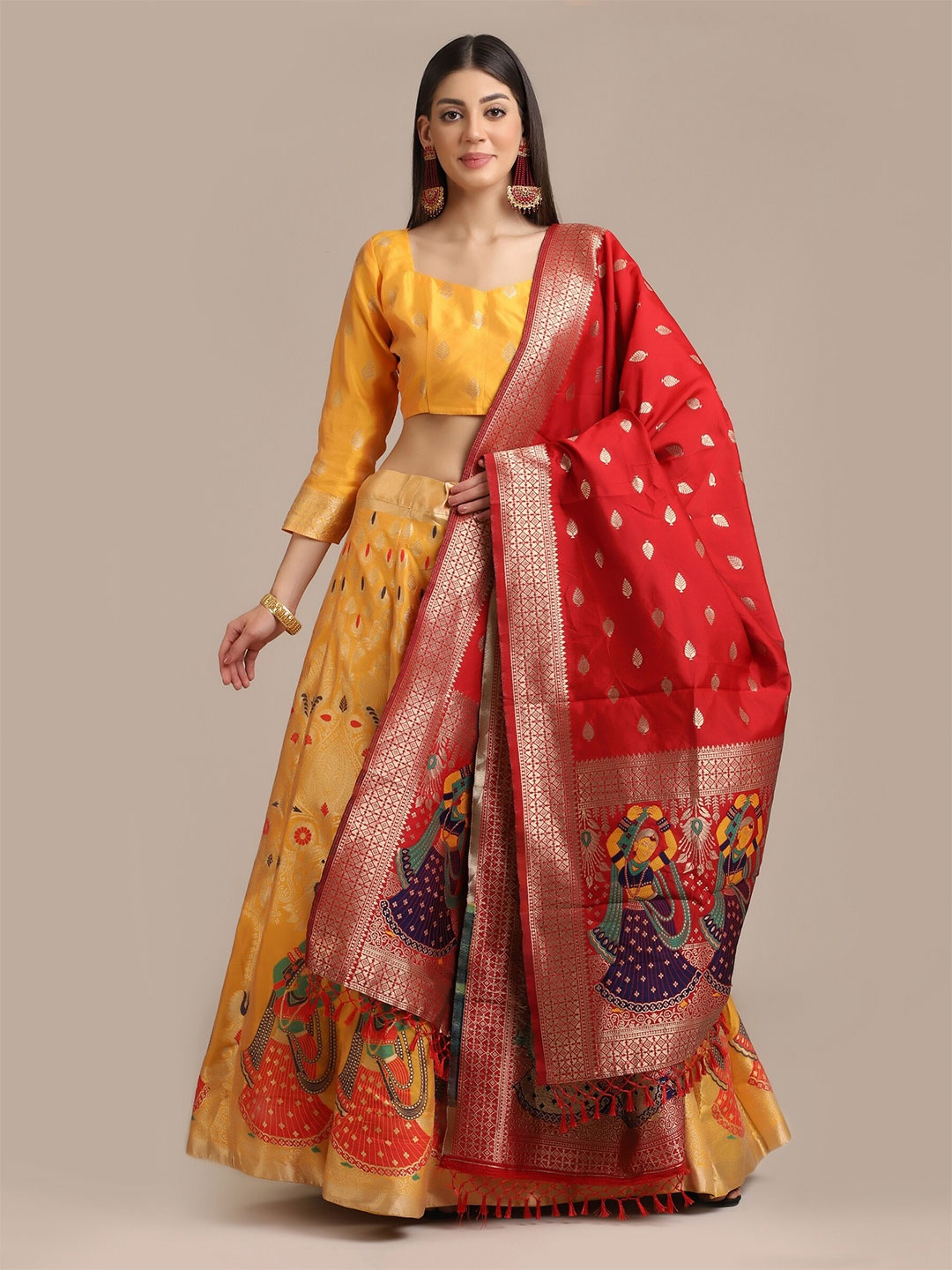 Atsevam Woven Design Semi-Stitched Lehenga & Unstitched Blouse With Dupatta, Yellow
Atsevam Woven Design Semi-Stitched Lehenga & Unstitched Blouse With Dupatta, Yellow