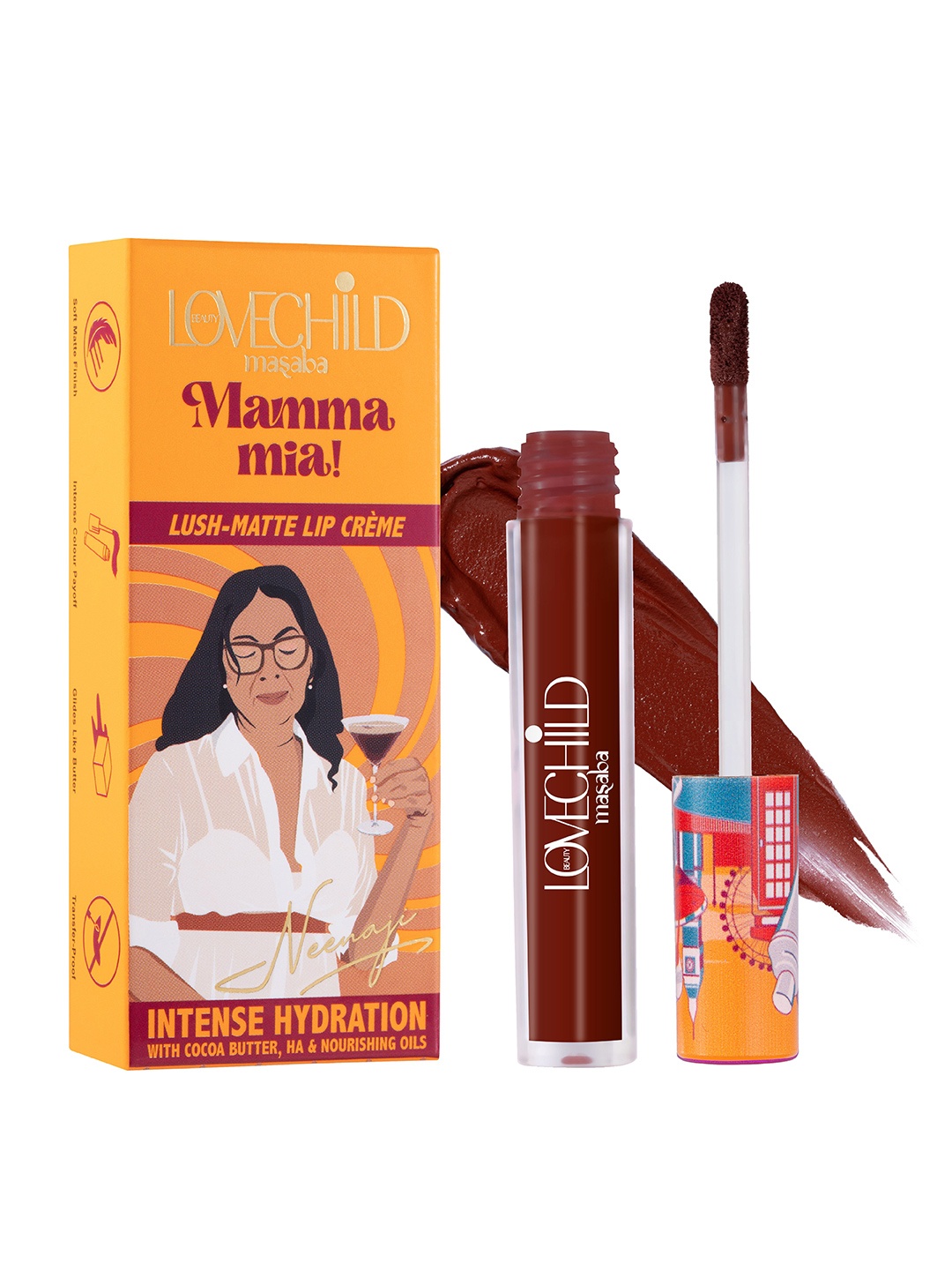 Lovechild Masaba Mamma Mia Intense Hydration Lush Matte Lip Creme 3ml - Kapi Martini, Maroon
Lovechild Masaba Mamma Mia Intense Hydration Lush Matte Lip Creme 3ml - Kapi Martini, Maroon