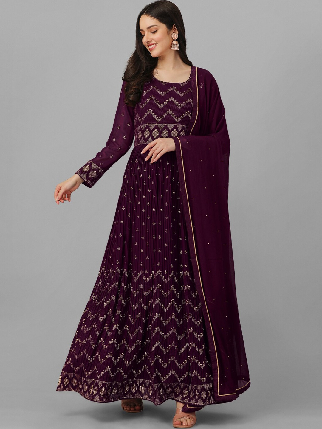 Nivah Fashion Ethnic Motifs Embroidered Pleated Thread Work Kurti With Palazzos & Dupatta, Purple
Nivah Fashion Ethnic Motifs Embroidered Pleated Thread Work Kurti With Palazzos & Dupatta, Purple