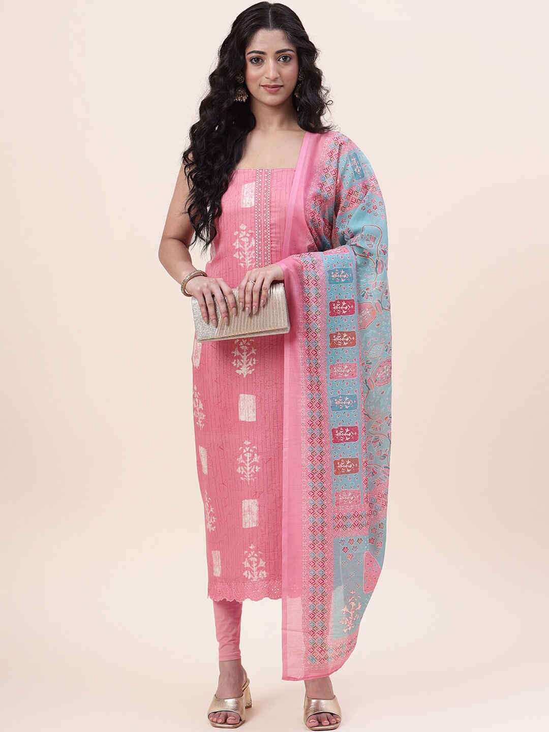 Meena Bazaar Ethnic Motifs Printed Thread Work Unstitched Dress Material, Pink
Meena Bazaar Ethnic Motifs Printed Thread Work Unstitched Dress Material, Pink