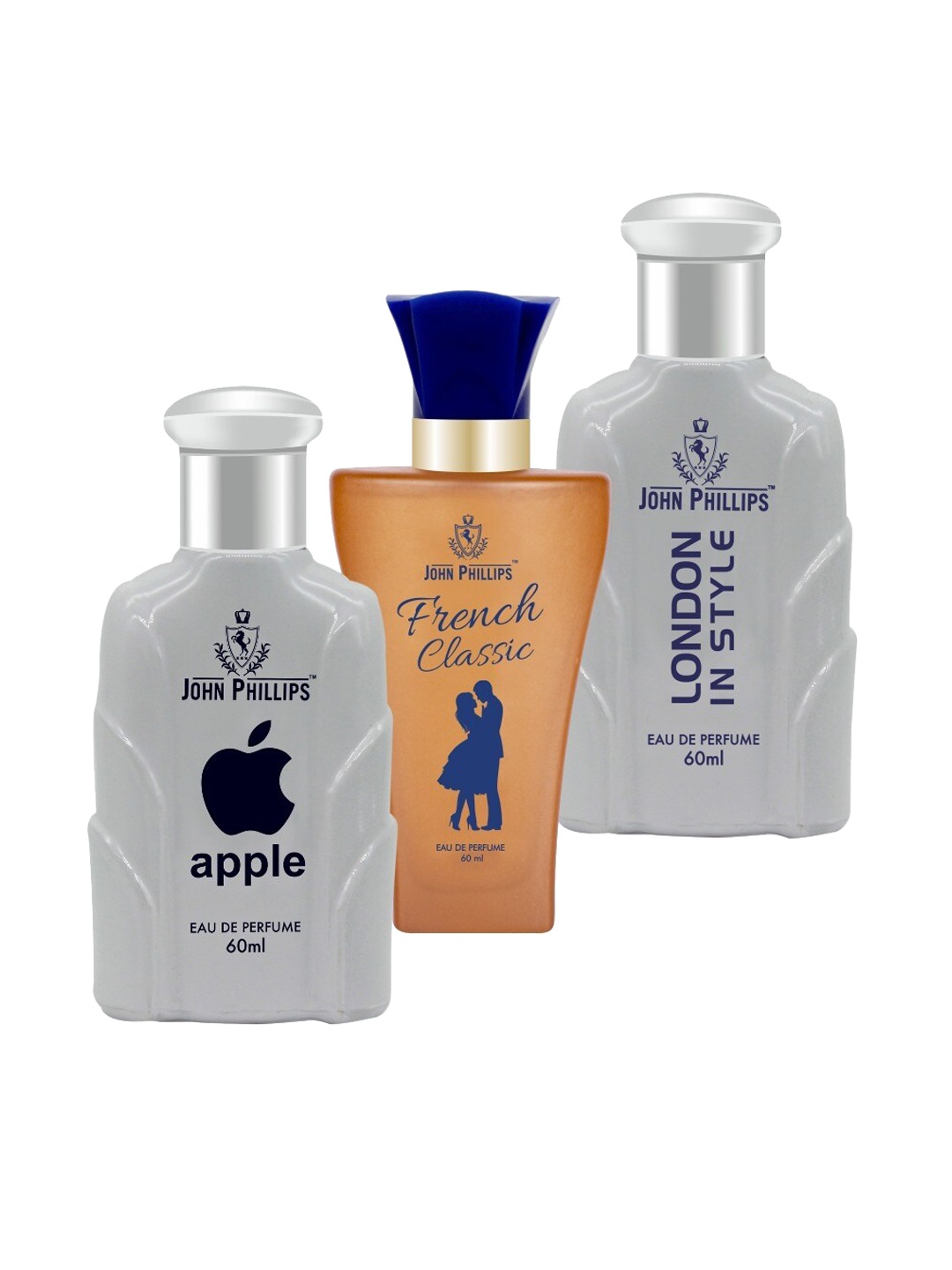 JOHN PHILLIPS Set Of 3 Eau De Perfumes 60ml Each - Apple+London In Style+French Classic, Grey
JOHN PHILLIPS Set Of 3 Eau De Perfumes 60ml Each - Apple+London In Style+French Classic, Grey