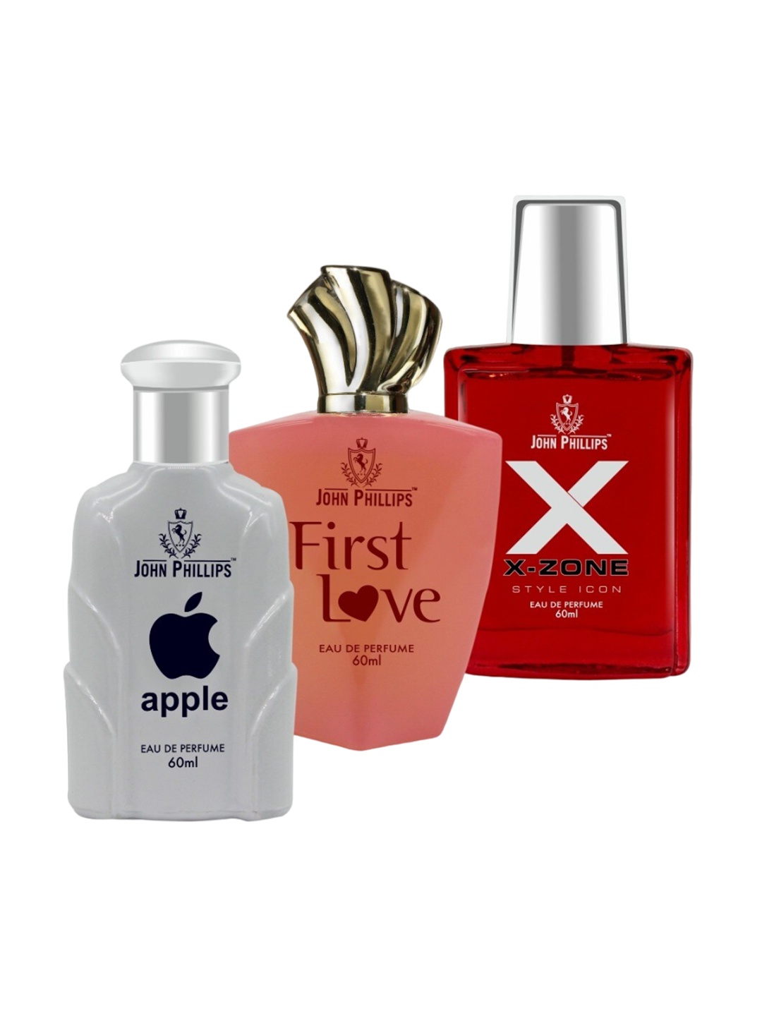 JOHN PHILLIPS Set Of 3 Eau De Parfum - Apple + First Love + XX-Zone Style Icon - 60ml Each, Grey
JOHN PHILLIPS Set Of 3 Eau De Parfum - Apple + First Love + XX-Zone Style Icon - 60ml Each, Grey