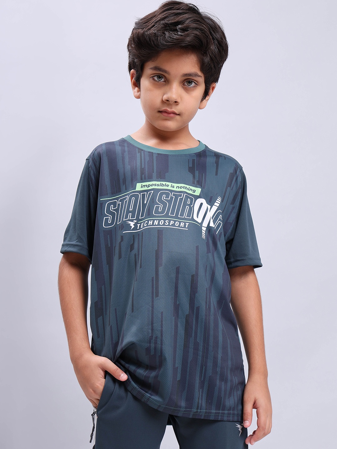 Technosport Boys Typography Printed Antimicrobial Slim Fit Sports T-Shirt, Blue
Technosport Boys Typography Printed Antimicrobial Slim Fit Sports T-Shirt, Blue