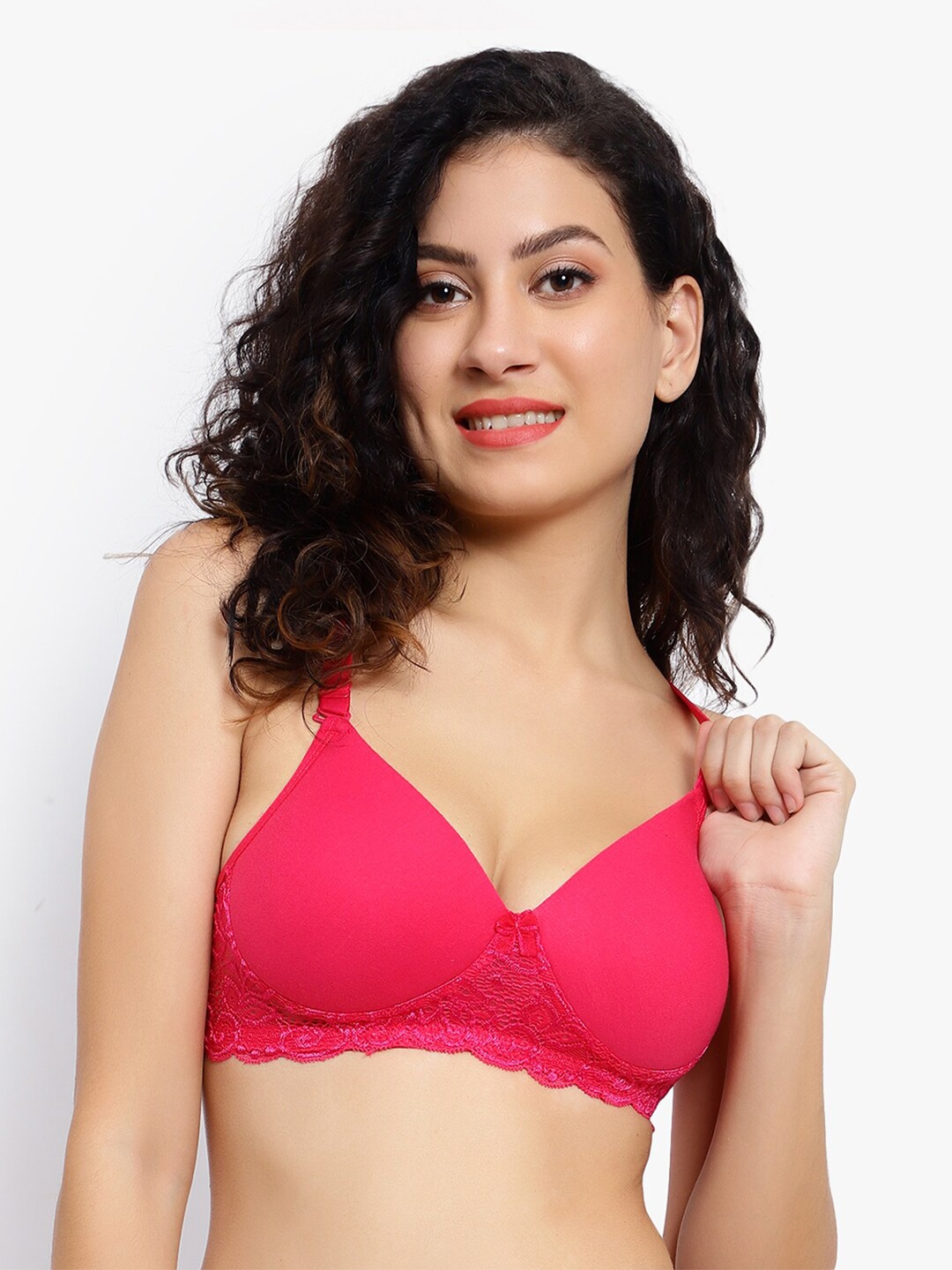 LADYLAND Lace Bra 360 Degree Support Full Coverage Lightly Padded T-Shirt Bra, Magenta
LADYLAND Lace Bra 360 Degree Support Full Coverage Lightly Padded T-Shirt Bra, Magenta