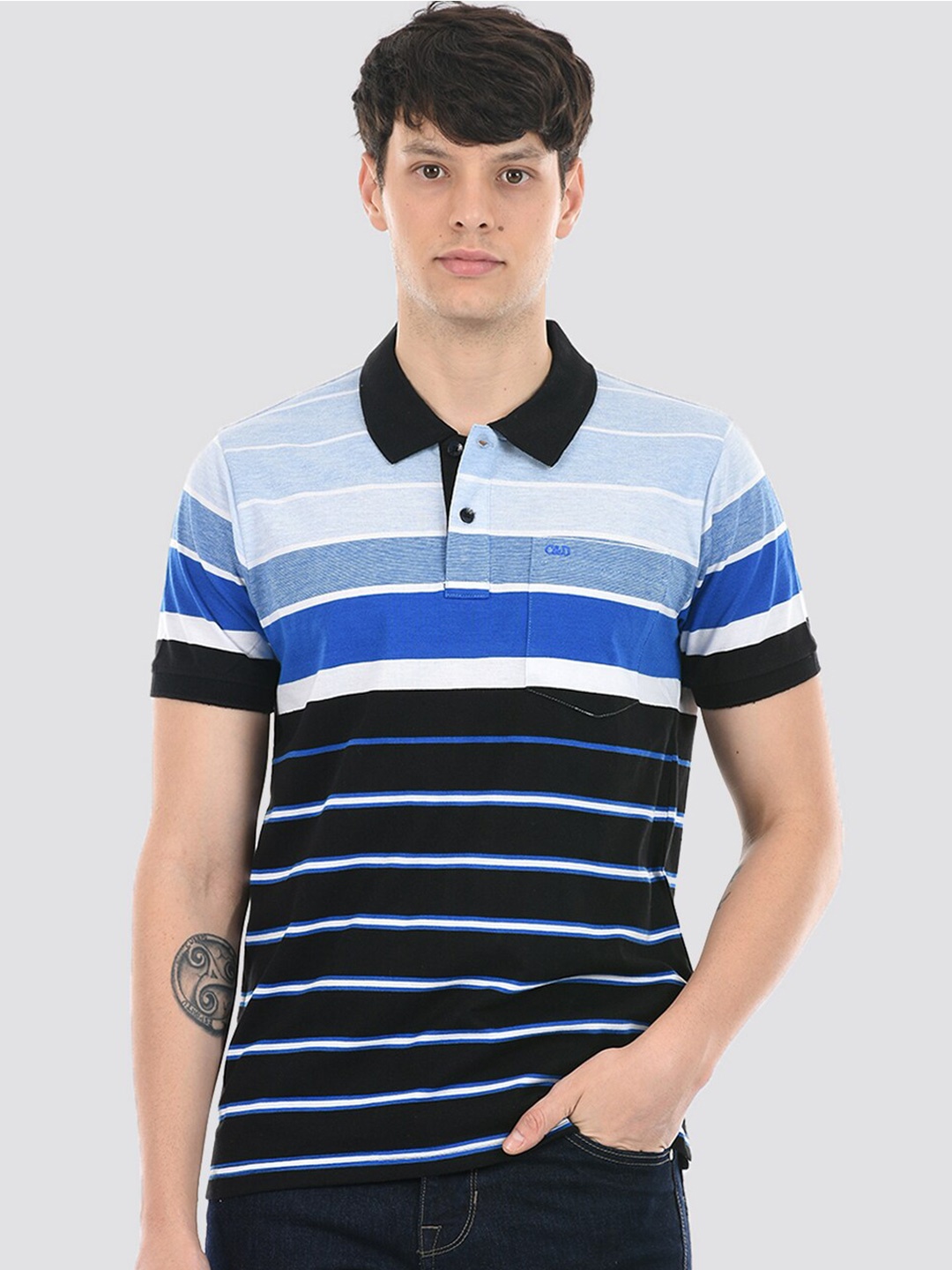 Cloak & Decker by Monte Carlo Striped Polo Collar Cotton T-shirt, Black
Cloak & Decker by Monte Carlo Striped Polo Collar Cotton T-shirt, Black
